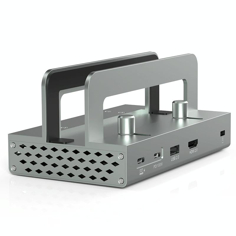 Vertical Laptop Docking Station With 4K / 60Hz Type-C Hub - 10-In -1 Without Lan