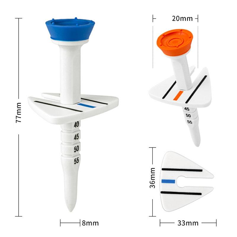 Adjustable Golf Tee Set - 4Pcs / Box - 77Mm Length - Aiming Assist