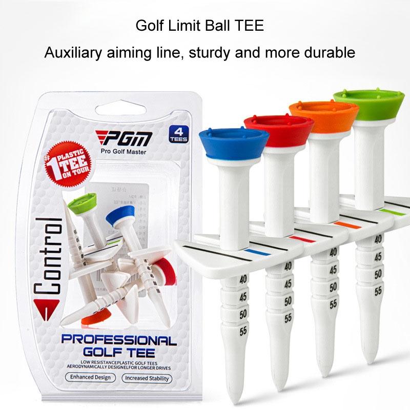 Adjustable Golf Tee Set - 4Pcs / Box - 77Mm Length - Aiming Assist