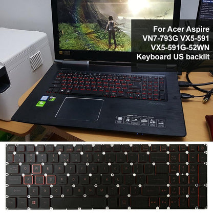 Red Backlit Laptop Keyboard - Us Version - For Acer Nitro 5 An515-41