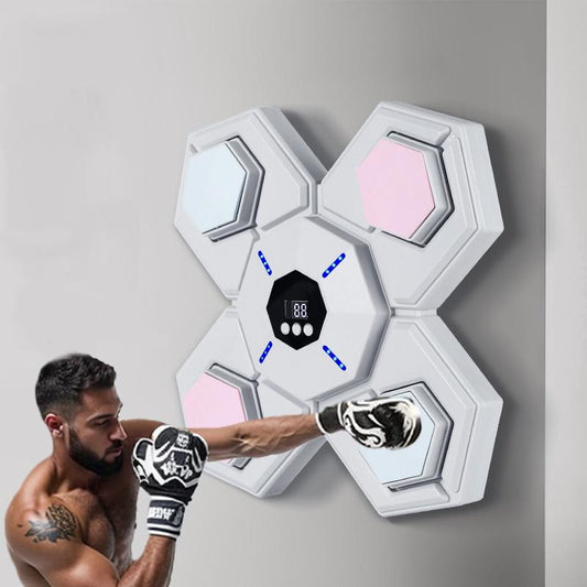 Rechargeable Bluetooth Boxing Machine With Adult & Child Gloves - Blue - Without Gloves Pink Blue