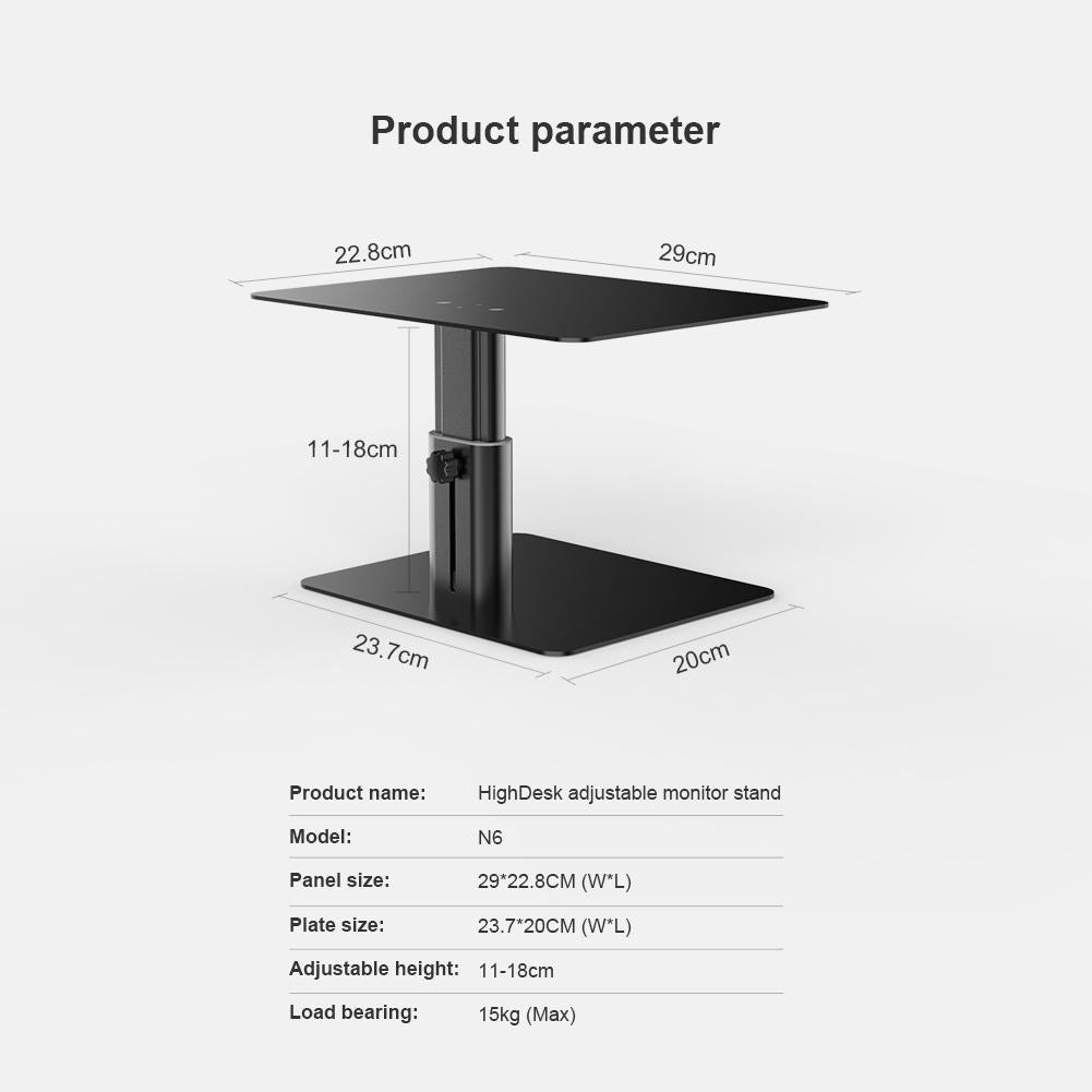 Black Adjustable Desk Stand For Laptop And Monitor - Eda0011511