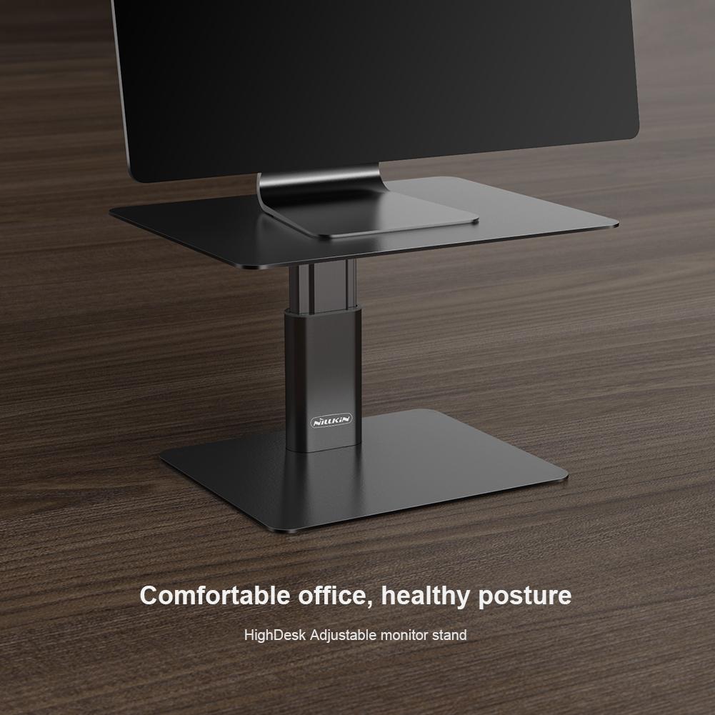 Black Adjustable Desk Stand For Laptop And Monitor - Eda0011511