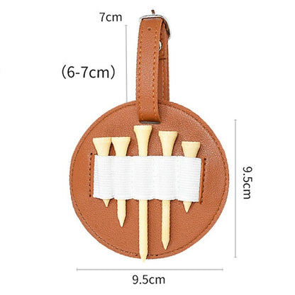 Double-Sided Leather Golf Spike Insert Bag - Outdoor Waist Hanging Storage - Double-Sided Brown