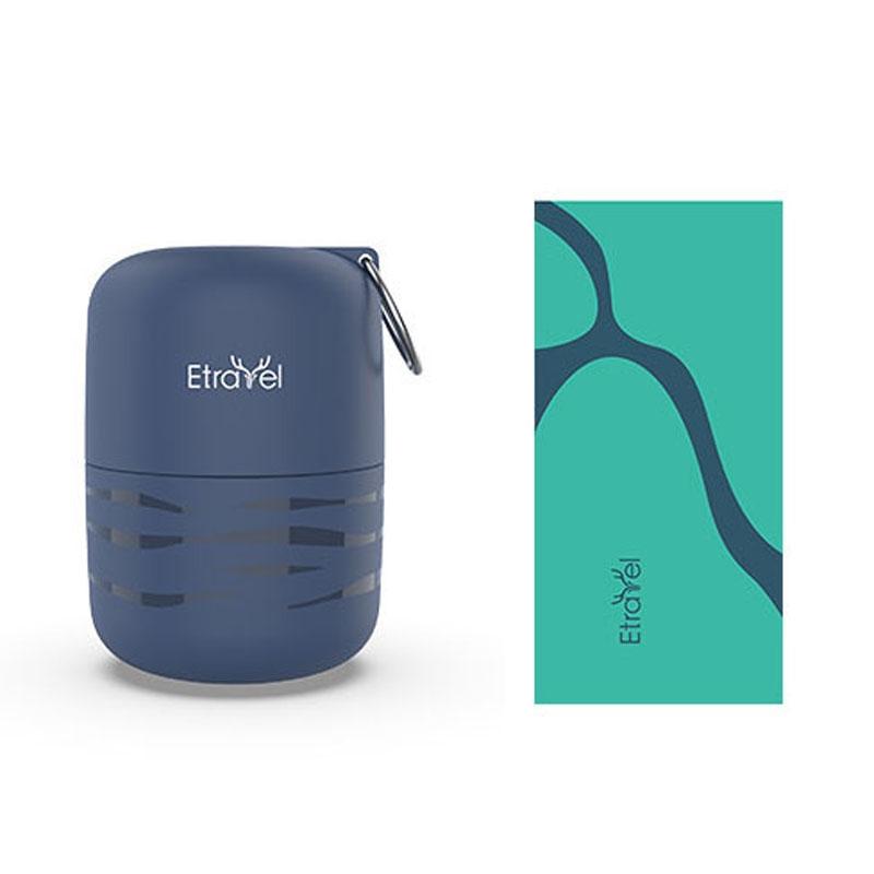 Double-Sided Fleece Bath Towel - Quick-Drying Small Navy