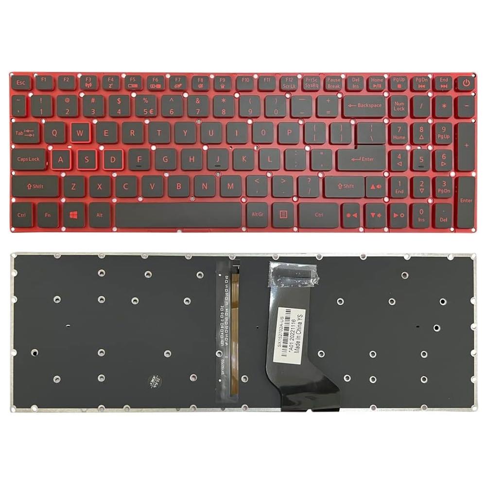 Red Backlit Laptop Keyboard - Us Version - For Acer Aspire Vn7-793G