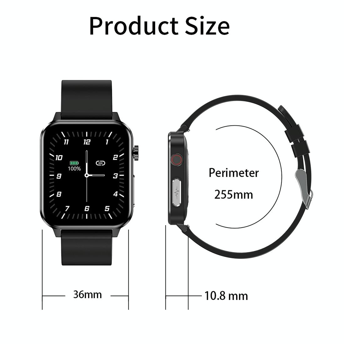 1.7 Inch Heart Rate Bluetooth Watch Red