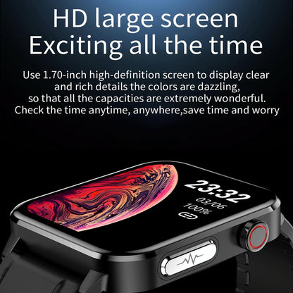 1.7 Inch Heart Rate Bluetooth Watch Red