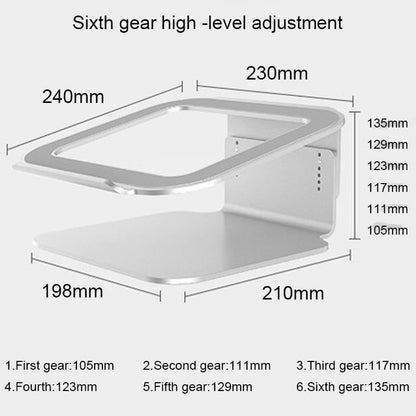 Adjustable Aluminum Laptop Stand - 360 Rotation Ergonomic 10-17 Inch - For Macbook Air Pro