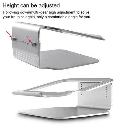 Adjustable Aluminum Laptop Stand - 360 Rotation Ergonomic 10-17 Inch - For Macbook Air Pro