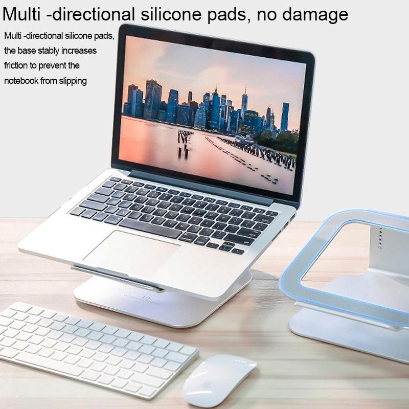 Adjustable Aluminum Laptop Stand - 360 Rotation Ergonomic 10-17 Inch - For Macbook Air Pro