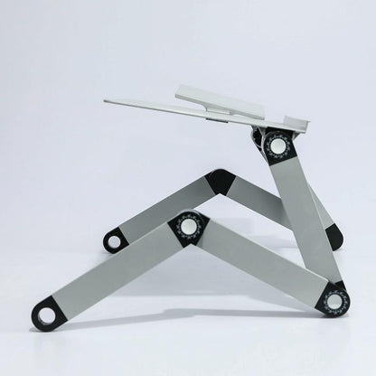 Foldable Laptop Desk With Fan & Mouse Board - Aluminum Alloy Height-Adjustable