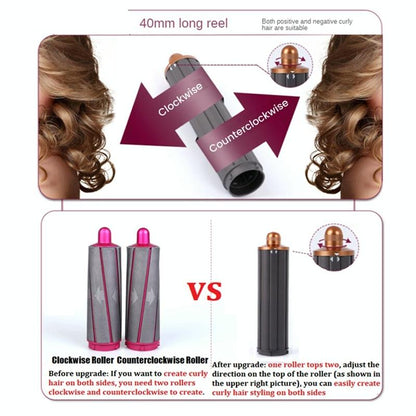 Long Barrel Curling Iron for Dyson Hair Dryer - 13.4cm Upgraded - 40mm Red