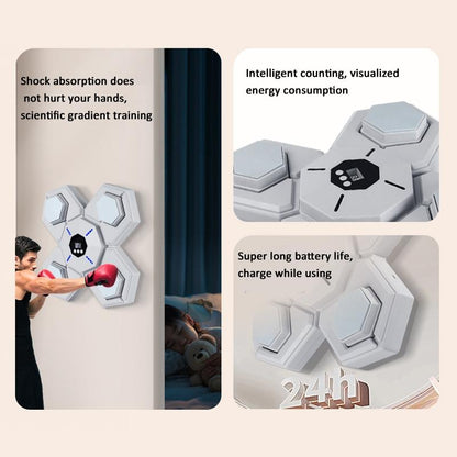 Rechargeable Bluetooth Boxing Machine With Adult & Child Gloves - Blue - With Adult & Child Gloves Pink Blue