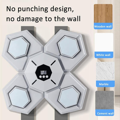 Rechargeable Bluetooth Boxing Machine With Adult & Child Gloves - Blue - With Adult & Child Gloves Pink Blue