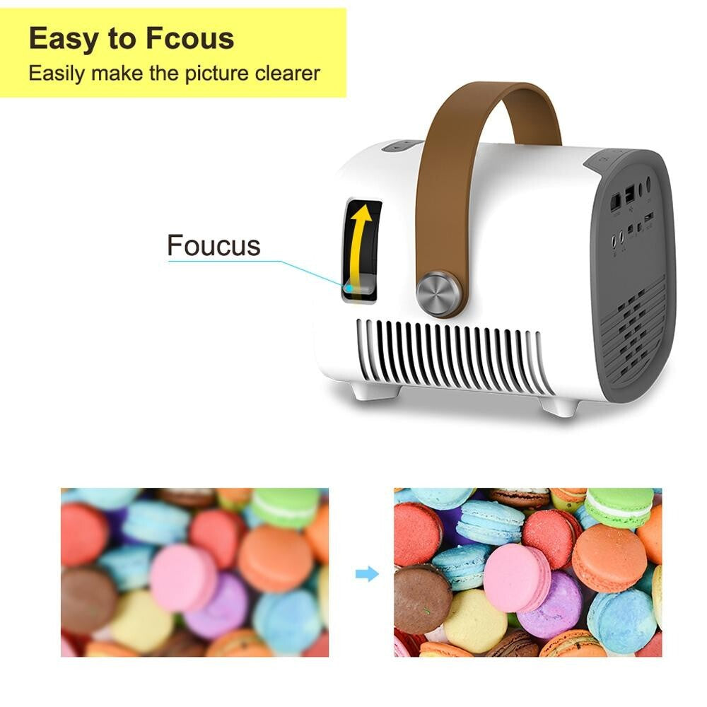 Mini Portable Led Projector For Kids - 1080P Resolution