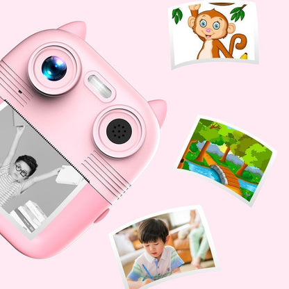 Instant Print Camera With Dual Lens - 2.8 Screen For Kids Blue