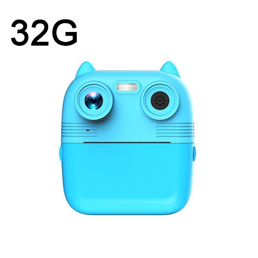 Instant Print Camera With Dual Lens - 2.8 Screen For Kids Blue