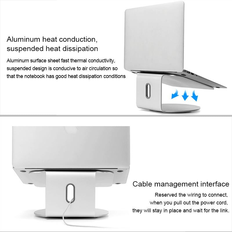 360 Degree Rotating Aluminum Laptop Stand - Efficient Cooling