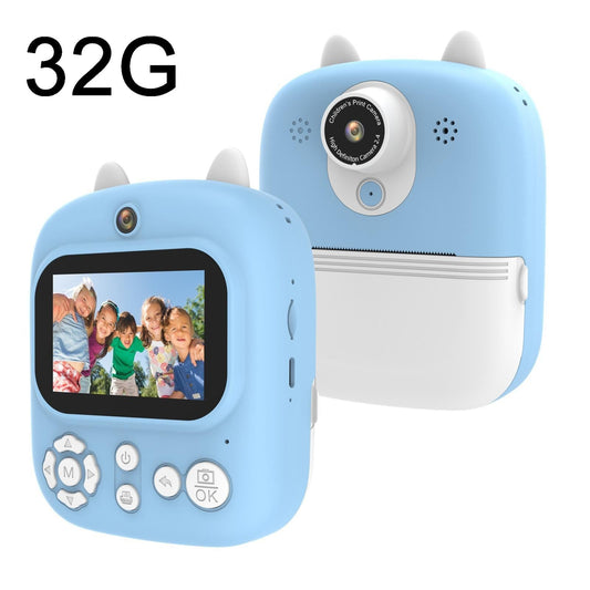 32G Instant Camera With 2.4 Display & Card Reader For Kids - 1200W Blue