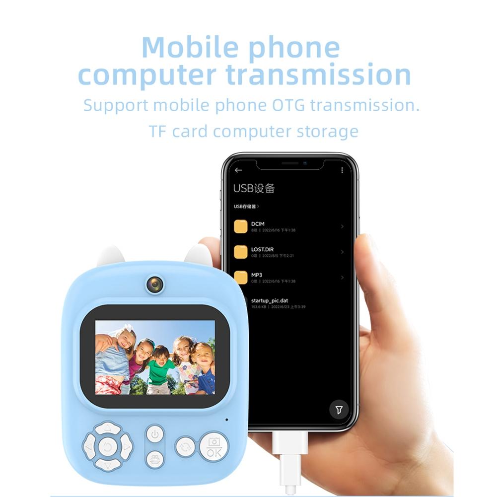 32G Instant Camera With 2.4 Display & Card Reader For Kids - 1200W Blue