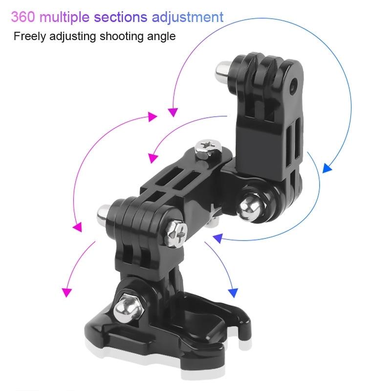 Multi-Joint Arm Mount Set For Cycling Helmets - Compatible With Dji Action Gopro And Other Action Cameras