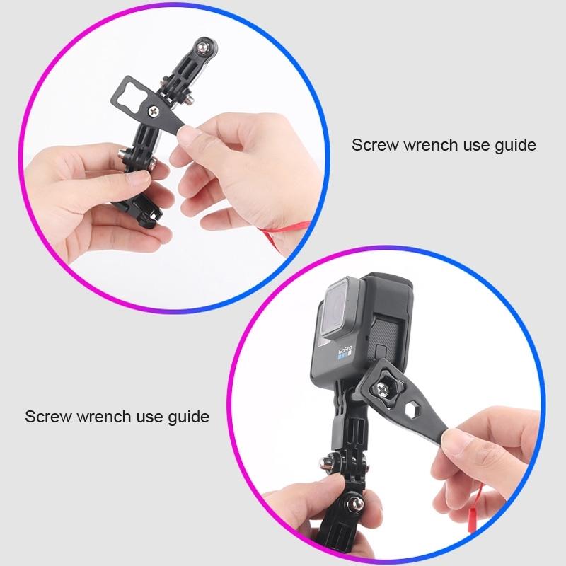 Multi-Joint Arm Mount Set For Cycling Helmets - Compatible With Dji Action Gopro And Other Action Cameras