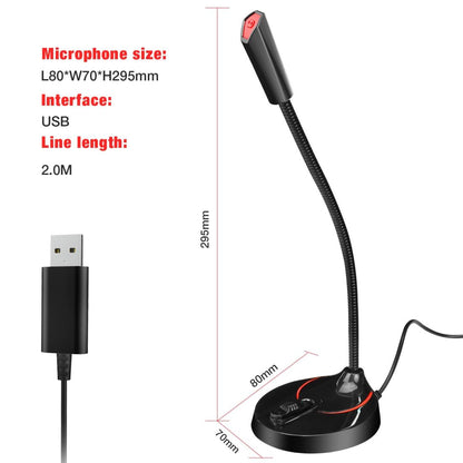 Flexible Usb Computer Microphone - 360 Degree Bendable - 2.2M