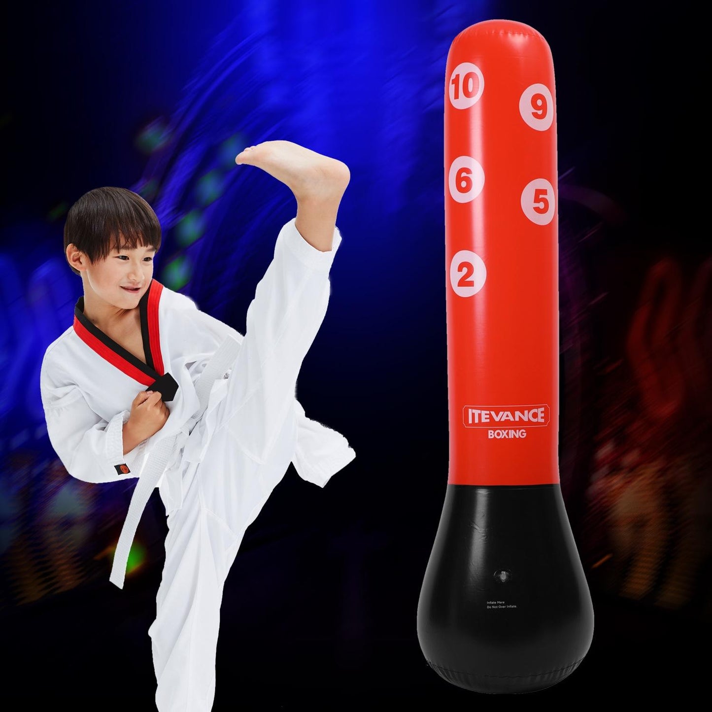 1.55M Vertical Inflatable Punching Bag For Kids - Pvc Tumbler Boxing Column