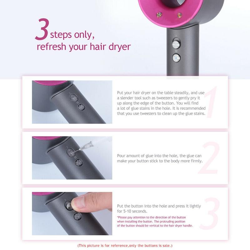 4-Piece Control Button Set For Dyson Hair Dryers