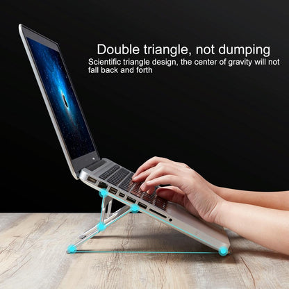 Adjustable Foldable Aluminum Laptop Stand - Portable Double Triangle Design