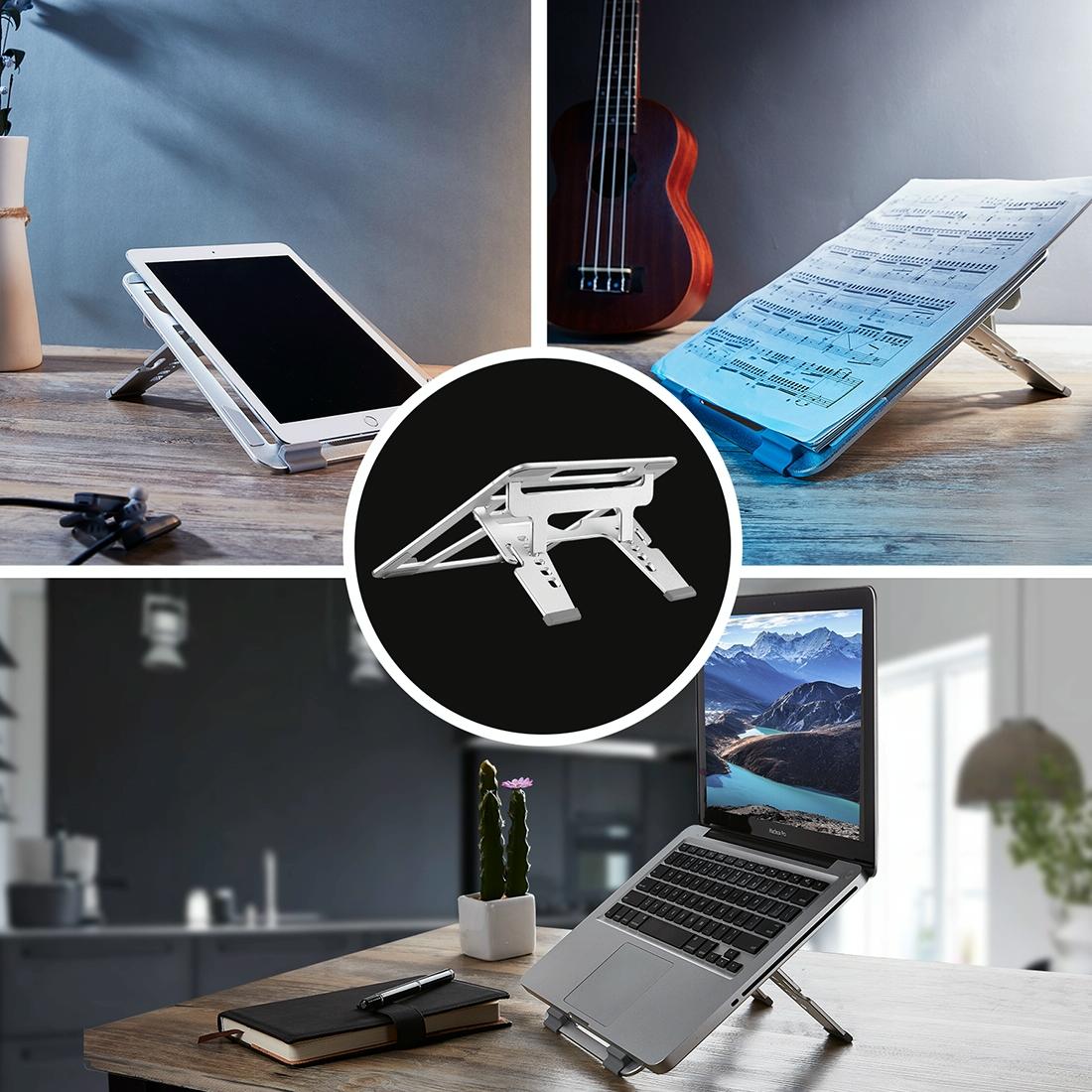 Adjustable Foldable Aluminum Laptop Stand - Portable Double Triangle Design