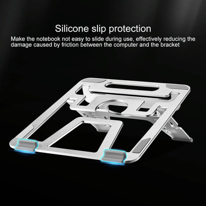 Adjustable Foldable Aluminum Laptop Stand - Portable Double Triangle Design