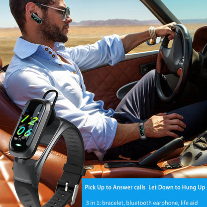 Smart Bracelet With Ai Voice Sleep & Heart Rate Monitoring Call Rejection - Black