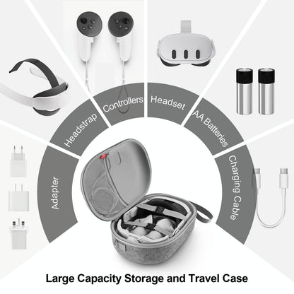 Protective Vr Storage Bag For Apple Vision Pro / Meta Quest 3 Glasses - Black