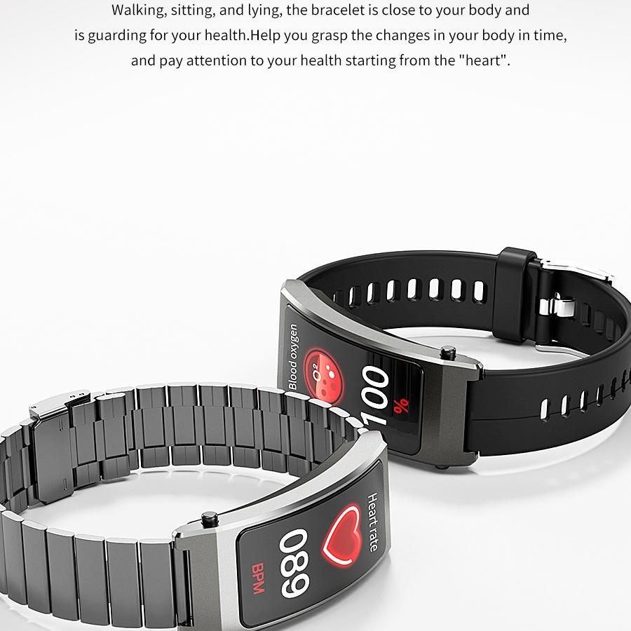 Smart Bracelet With Sleep And Oxygen Monitoring - Tft Display - Black