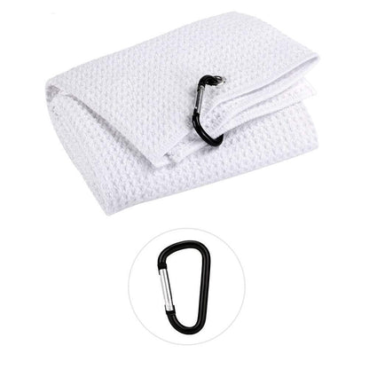 Club Cleaning Brush & Hook Towel Golf Set - Compact & Convenient - White