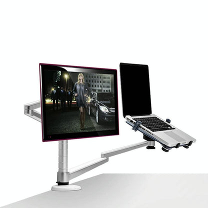 Silver Desktop Monitor Stand - Lifts Laptop