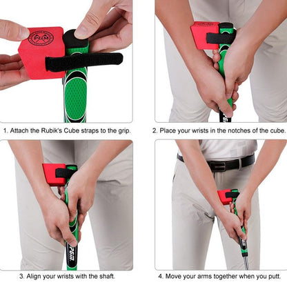 Improve Golf Posture With Putter Wrist Fixer Set - Red