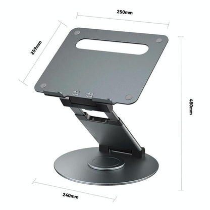 Adjustable 360 Degree Rotating Laptop Stand For 10-17 Inch Devices - Silver