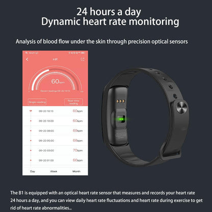 Waterproof Smart Bracelet With Colour Screen - Ip67 - Black