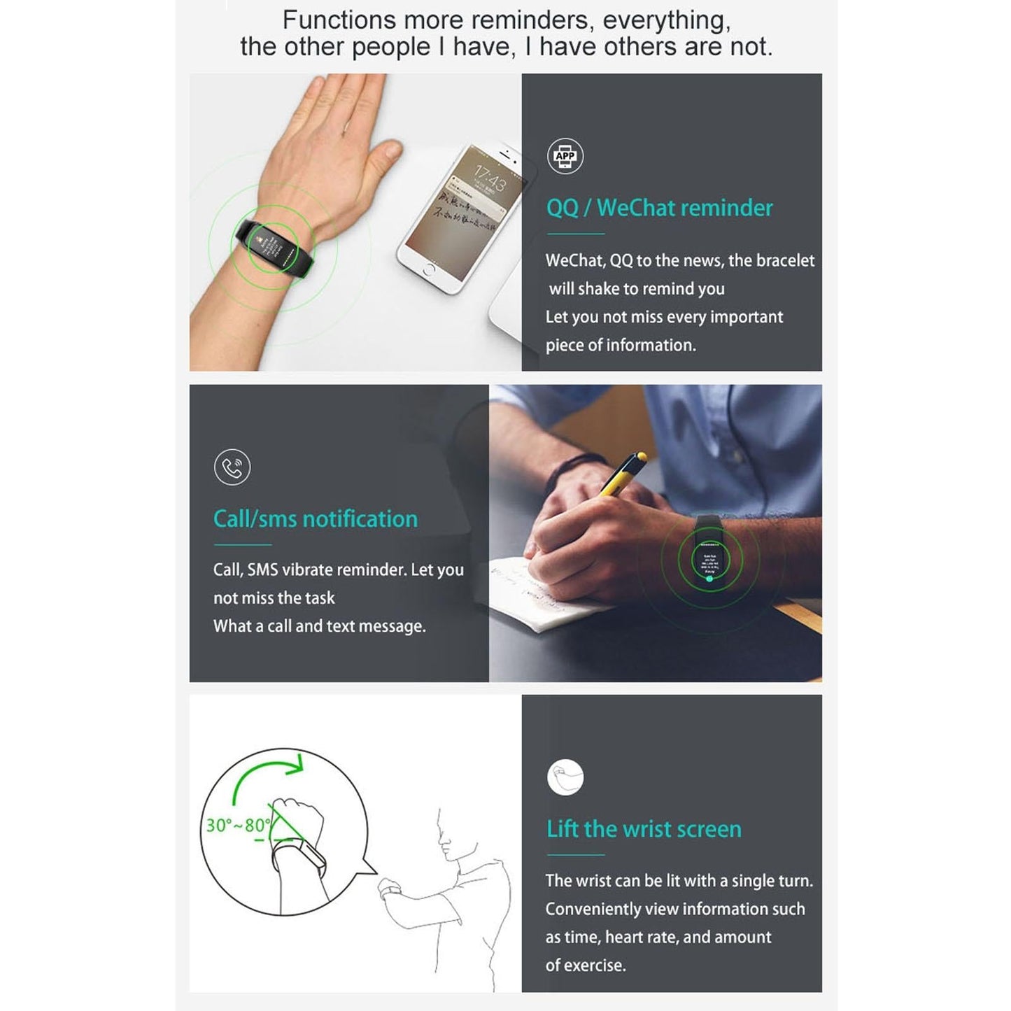 Waterproof Smart Bracelet With Colour Screen - Ip67 - Black