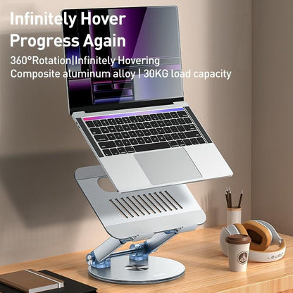 Silver Foldable Swivel Laptop Stand