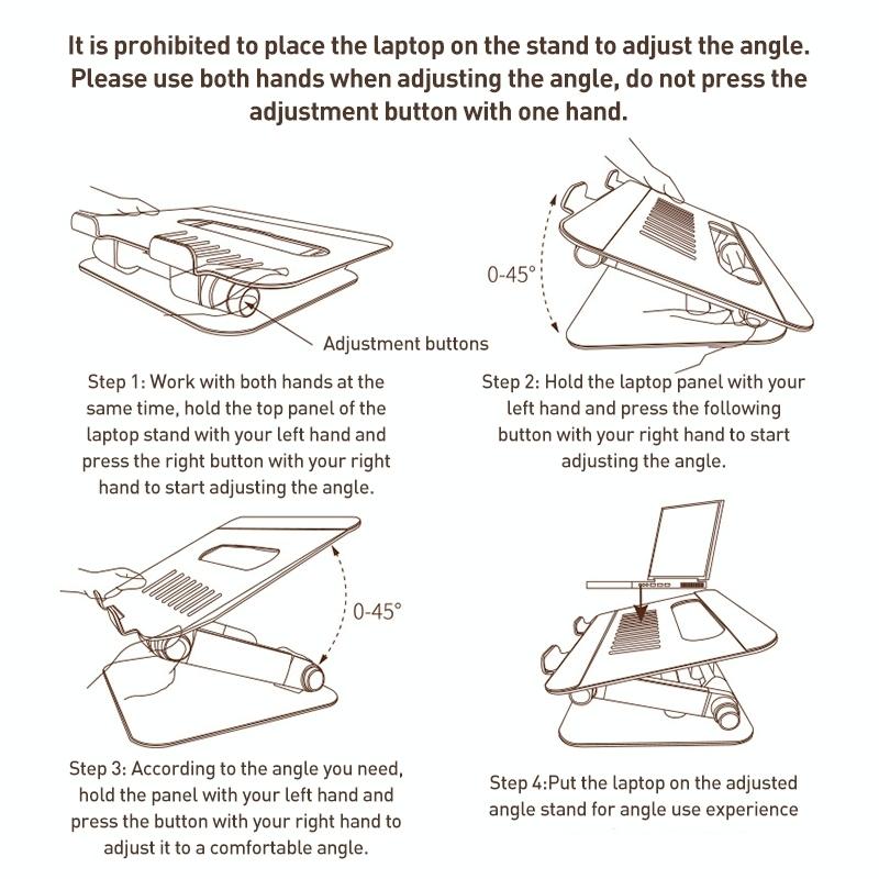 Silver Foldable Swivel Laptop Stand