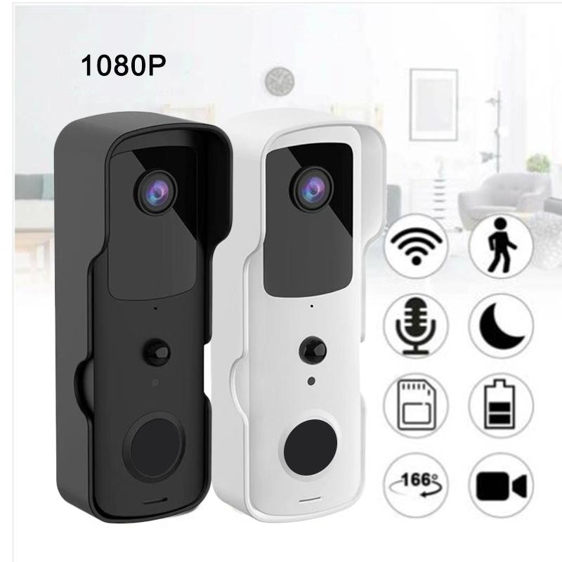 Smart Wifi Video Doorbell With Two-Way Intercom & Night Vision - Black