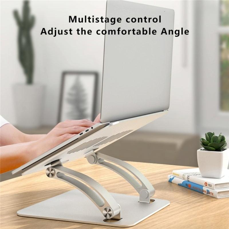 Adjustable Laptop Stand - Aluminum Alloy Desktop Riser - Silver