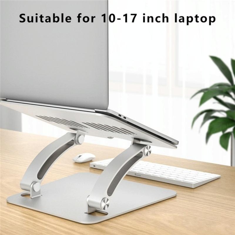 Adjustable Laptop Stand - Aluminum Alloy Desktop Riser - Silver