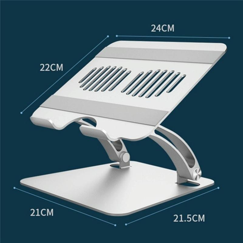 Adjustable Laptop Stand - Aluminum Alloy Desktop Riser - Silver