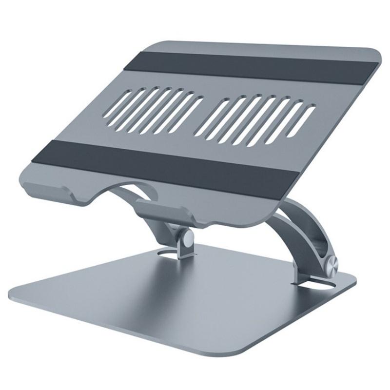 Adjustable Laptop Stand - Aluminum Alloy Desktop Riser - Silver