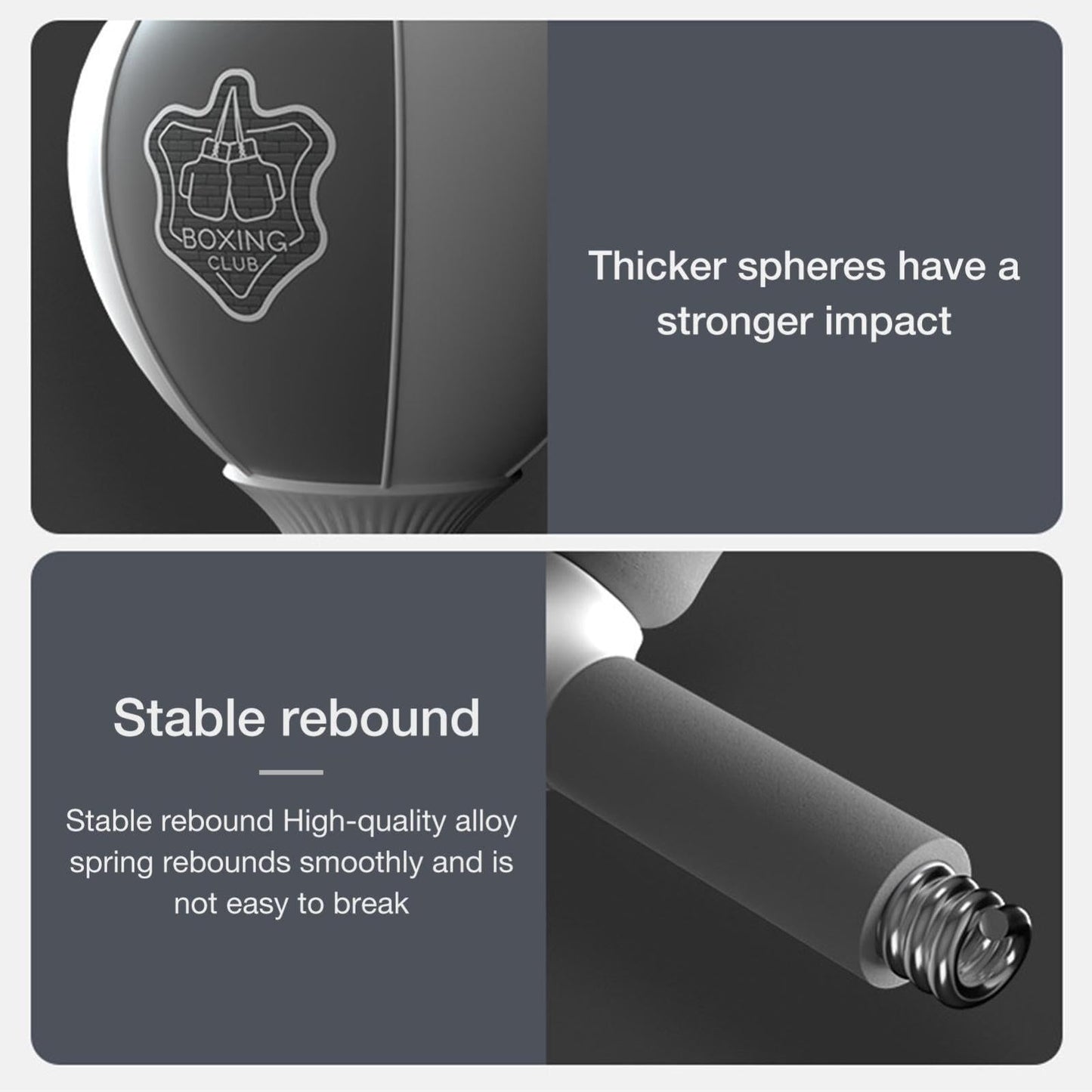 Adjustable 2-In-1 Sit-Up Boxing Ball Stand With Punching Bag - Gray / White